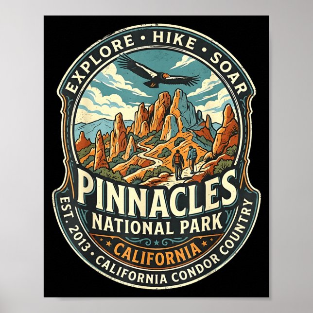 Póster parque nacional pinnacles california cóndor y (Frente)
