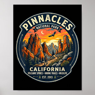 Póster Parque nacional Pinnacles California senderismo re