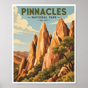 Póster Parque Nacional Pinnacles Vintage Viaje