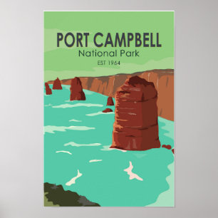 Póster Parque Nacional Port Campbell Australia Vintage 