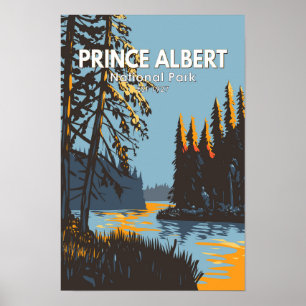 Póster Parque nacional Prince Albert Viajes Vintage Canad