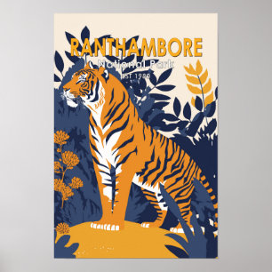 Póster Parque nacional Ranthambore India Vintage