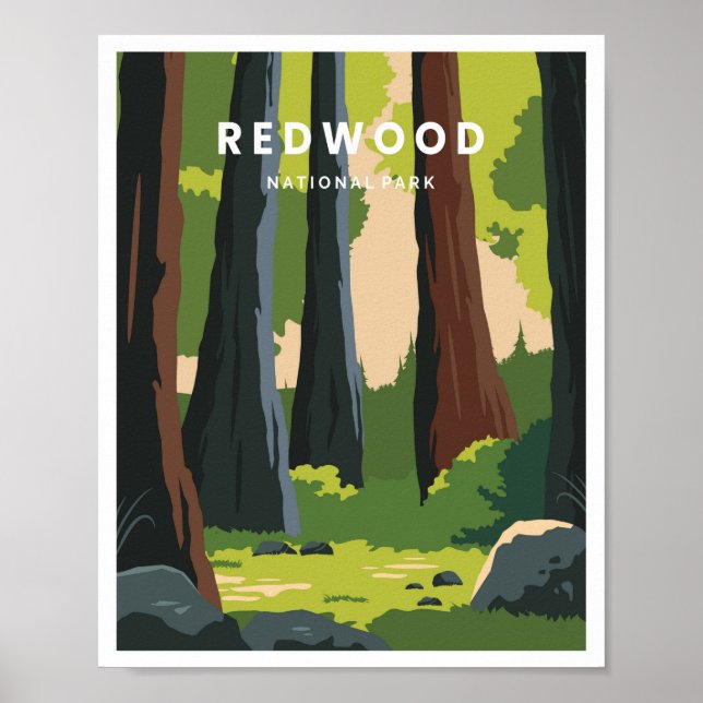 Póster Parque Nacional Redwood California (Frente)