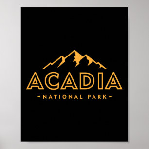 Póster Parque Nacional Retro Acadia Maine Establecido en