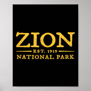 Póster Parque Nacional Retro Zion Utah Ropa Vintage para 