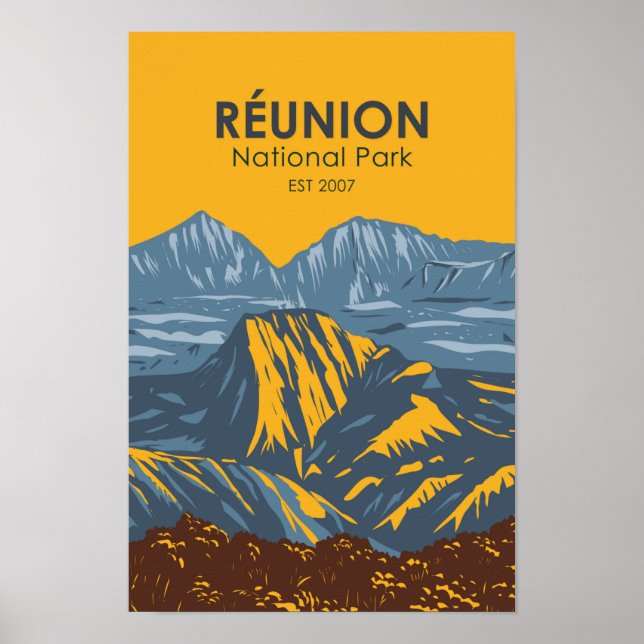 Póster Parque nacional Reunión (Frente)
