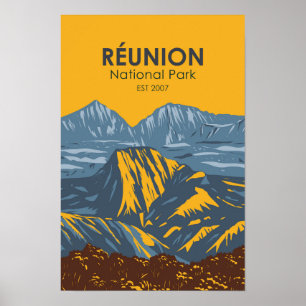 Póster Parque nacional Reunión