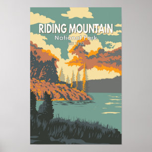 Póster Parque Nacional Riding Mountain Canadá Vintage
