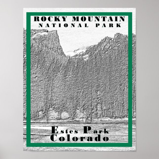 Póster Parque nacional Rocky Mountain - 11 x 14 Poster (Frente)