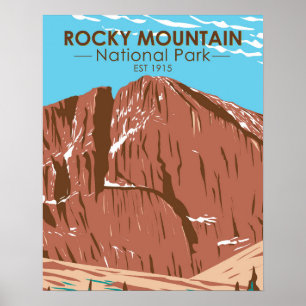 Póster Parque nacional Rocky Mountain Colorado Longs Peak