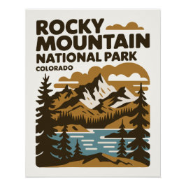 Póster Parque nacional Rocky Mountain Colorado Vintage Ar