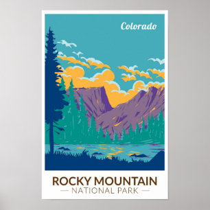 Póster Parque nacional Rocky Mountain Teton Range Travel