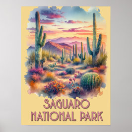 Póster Parque nacional Saguaro Arizona