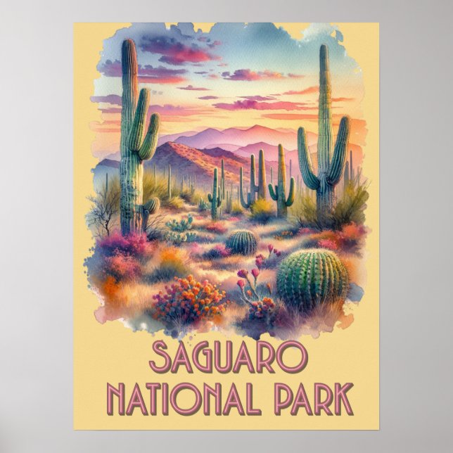Póster Parque nacional Saguaro Arizona (Frente)