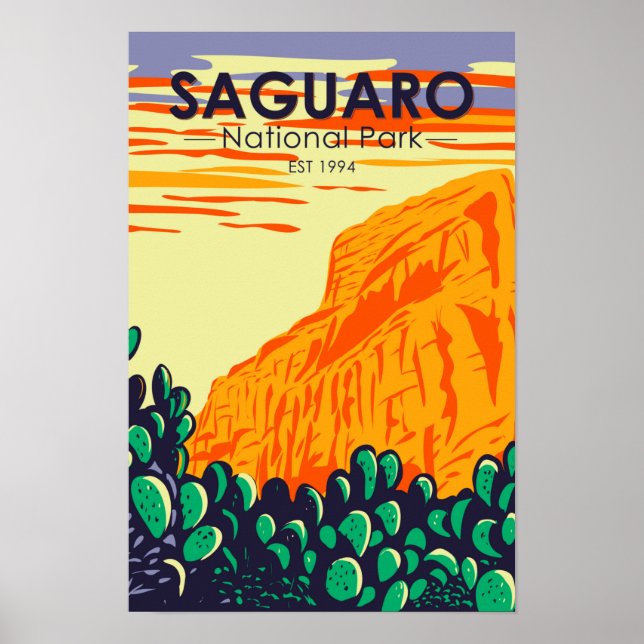 Póster Parque Nacional Saguaro Arizona Nopal (Frente)