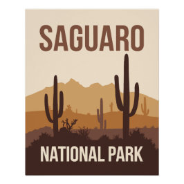 Póster Parque nacional Saguaro Arte de viajes mínimo