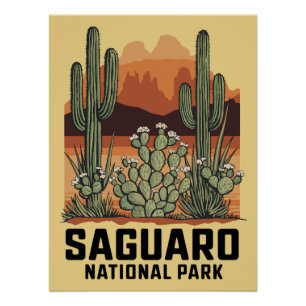 Póster Parque nacional Saguaro Cactus