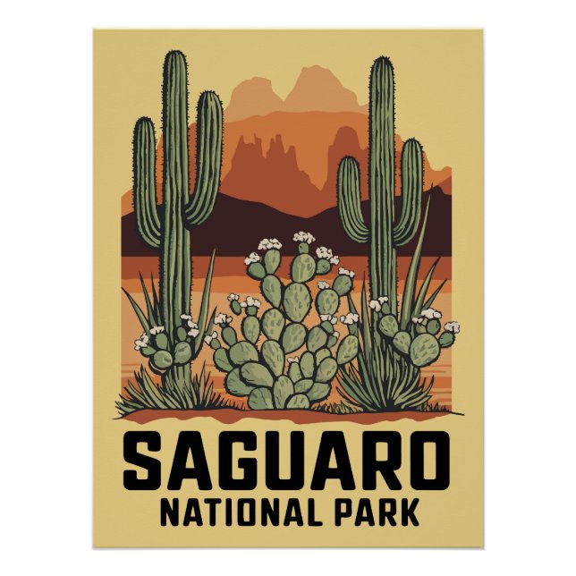 Póster Parque nacional Saguaro Cactus (Anverso)