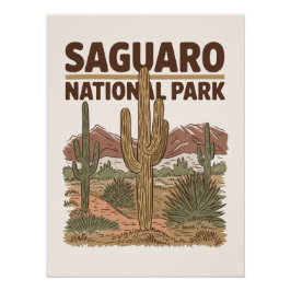 Póster Parque nacional Saguaro, Desierto Sonorés