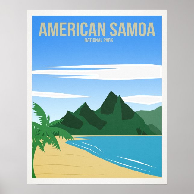 Póster Parque nacional Samoa Americana (Frente)