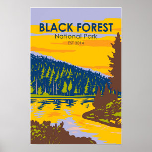 Póster Parque Nacional Selva Negra Alemania Vintage