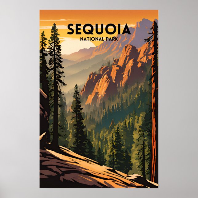 Póster Parque nacional Sequoia (Frente)