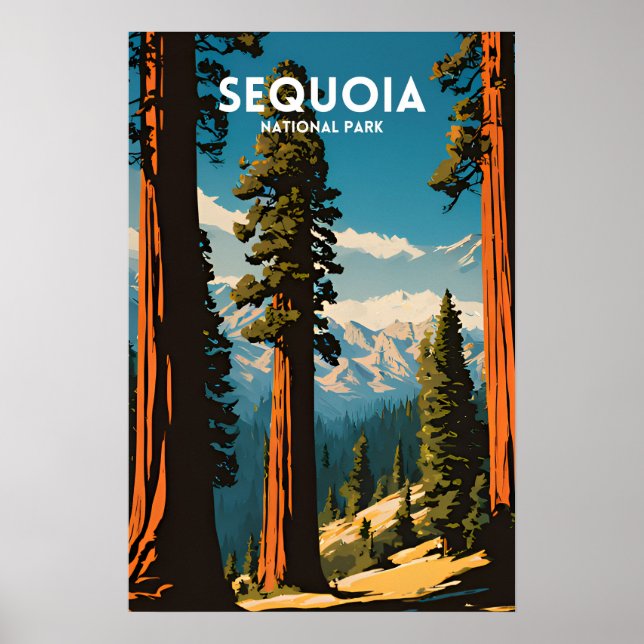 Póster Parque nacional Sequoia (Frente)