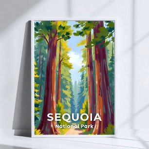 Póster Parque Nacional Sequoia   Viajes a California