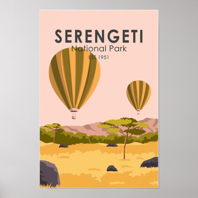 Póster Parque nacional Serengeti (Frente)