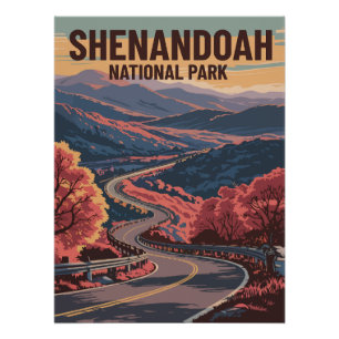 Póster Parque nacional Shenandoah Arte de Virginia Wilder