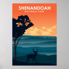 Póster Parque nacional Shenandoah Poster de Viajes de Vin