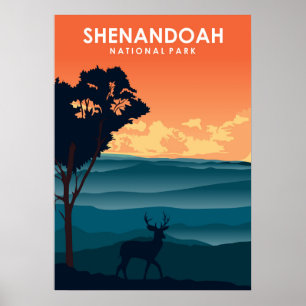 Póster Parque nacional Shenandoah Poster de Viajes de Vin