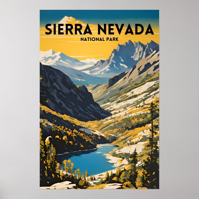 Póster Parque nacional Sierra Nevada Viajes tradicionales (Frente)