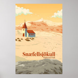 Póster Parque Nacional Snaefellsjokull Viajes a Islandia