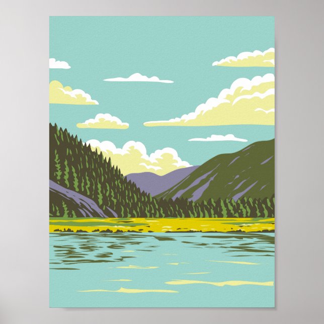 Póster Parque nacional Stelvio en Italia Art Deco (Frente)