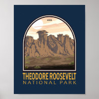 Parque nacional Teodore Roosevelt Emblem Vintage