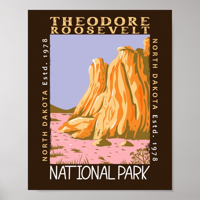 Póster Parque nacional Theodore Roosevelt (Frente)