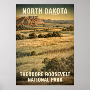 Póster Parque nacional Theodore Roosevelt de Dakota del N