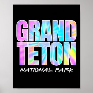 Póster Parque nacional Tie Dye Grand Teton Wyoming Niños 