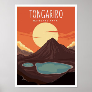 Póster Parque Nacional Tongariro Nueva Zelanda Viajes