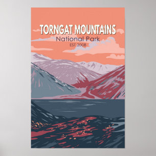 Póster Parque Nacional Torngat Mountains Canadá Vintage