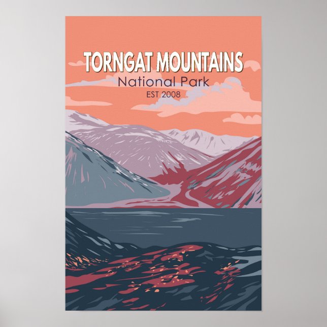 Póster Parque Nacional Torngat Mountains Canadá Vintage (Frente)