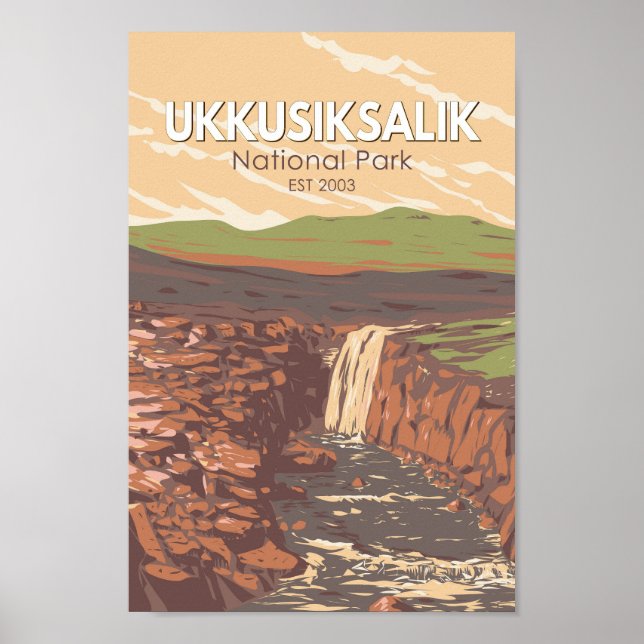 Póster Parque nacional Ukkusiksalik Canadá Viaje de cosec (Frente)