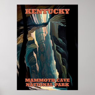 Póster Parque nacional V02 de la cueva de mamut de Kentuc