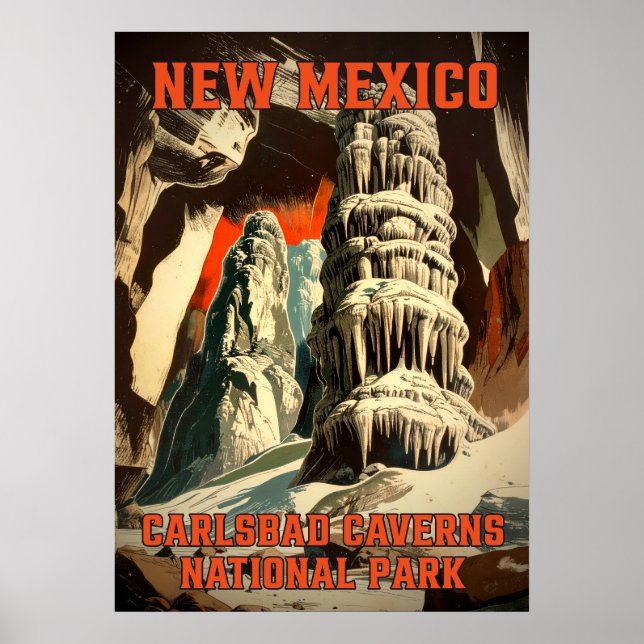 Póster Parque nacional V02 de las Cavernas Carlsbad de Nu (Frente)