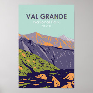 Póster Parque nacional Val Grande Italia Vintage