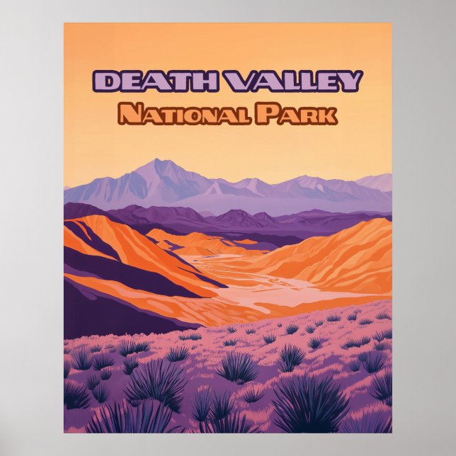 Póster Parque nacional Valle de la Muerte California Neva (Frente)