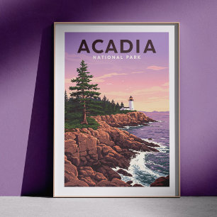 Póster Parque nacional Vintage Acadia