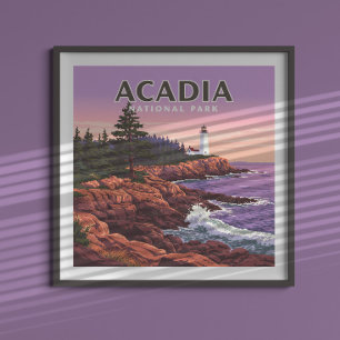 Póster Parque nacional Vintage Acadia