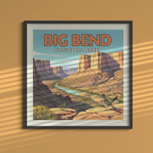 Póster Parque nacional Vintage Big Bend
